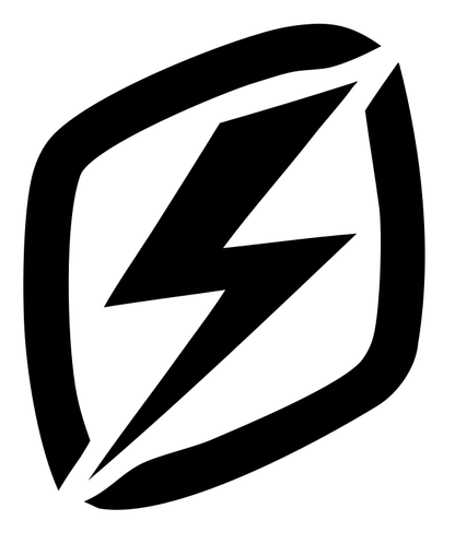 Layered Overlap Bolt Rounded Square Emblem