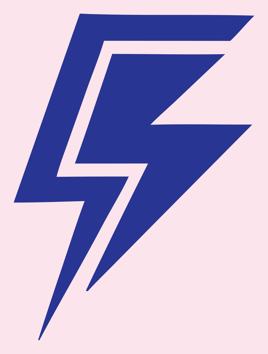 Layered Overlap Sharp Bolt Offset Crest #fce4ec/#283593