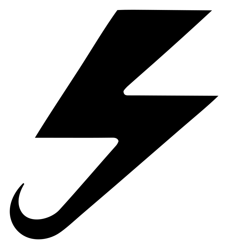 Curled Tail Lightning Hook Strike Logo