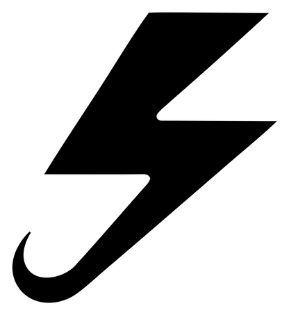 Curled Tail Lightning Hook Strike Logo #ffffff/#000000