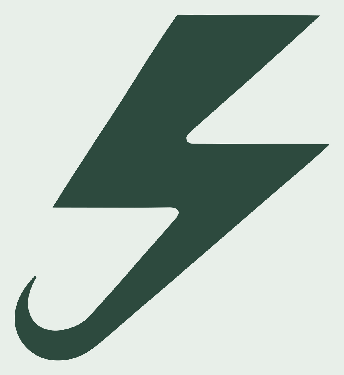 Curled Tail Lightning Hook Strike Logo #e8efe9/#2d4a3e