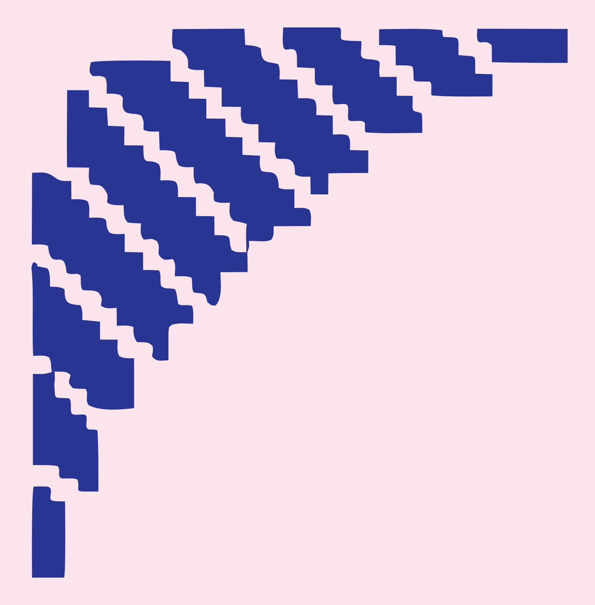 Pixel Art Retro Satellite Dish Mark #fce4ec/#283593