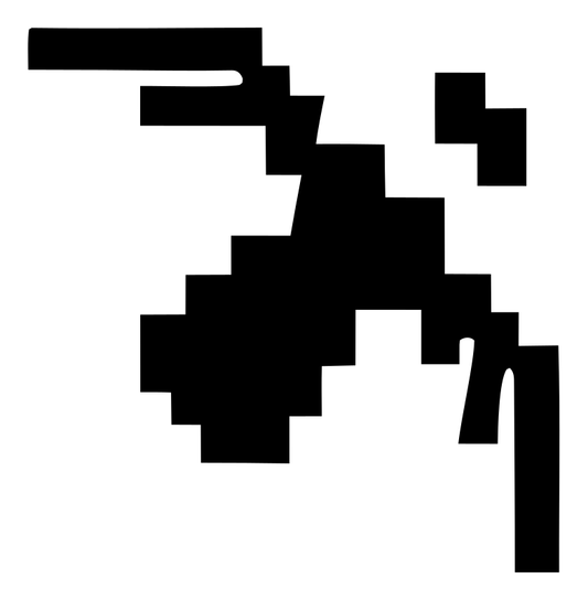 Pixel Art Blocky Orbiting Satellite Badge