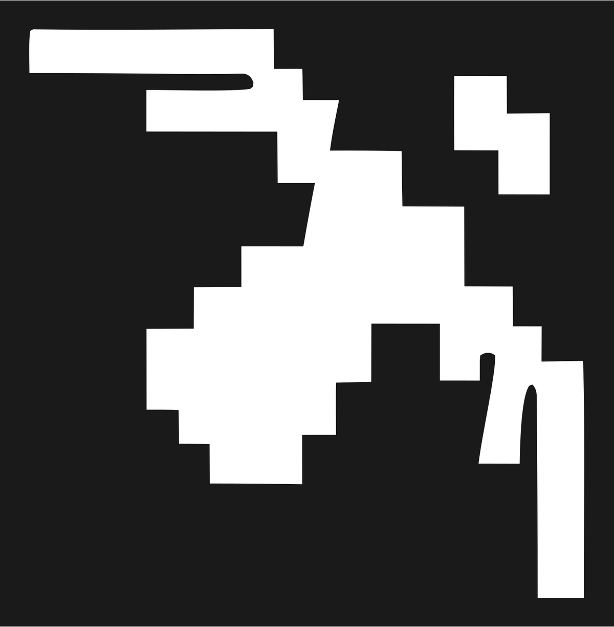 Pixel Art Blocky Orbiting Satellite Badge #1a1a1a/#ffffff