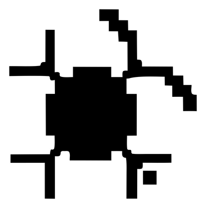 8-Bit Blocky Space Satellite Crest #ffffff/#000000
