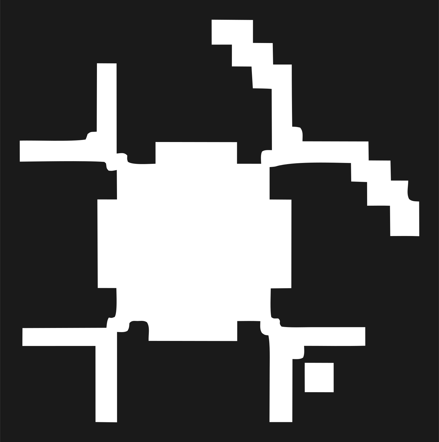 8-Bit Blocky Space Satellite Crest #1a1a1a/#ffffff