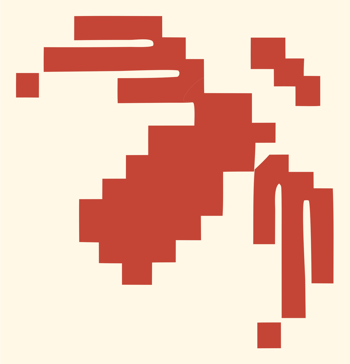 Pixel Art Chunky Satellite Antenna Icon #fff8e7/#c44536