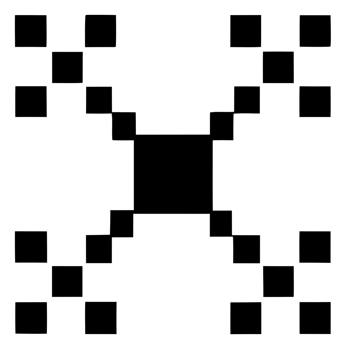 8-Bit Grid Spread Satellite Mark #ffffff/#000000