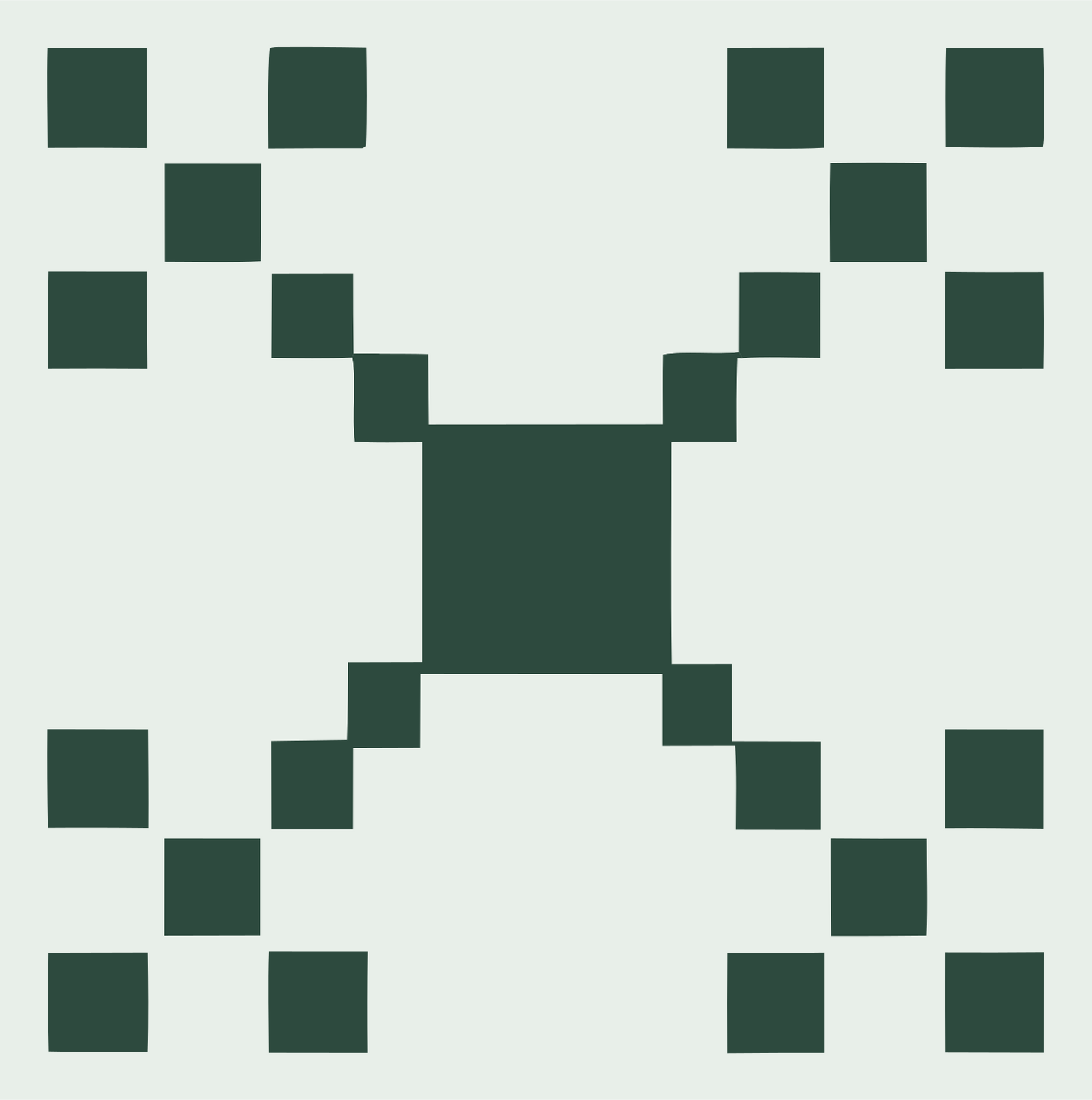 8-Bit Grid Spread Satellite Mark #e8efe9/#2d4a3e