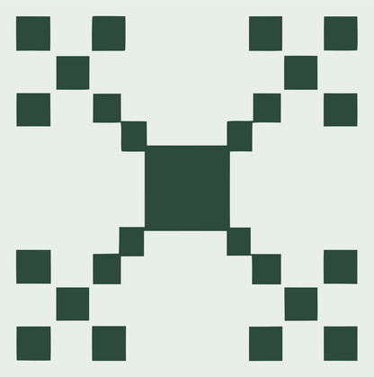 8-Bit Grid Spread Satellite Mark #e8efe9/#2d4a3e