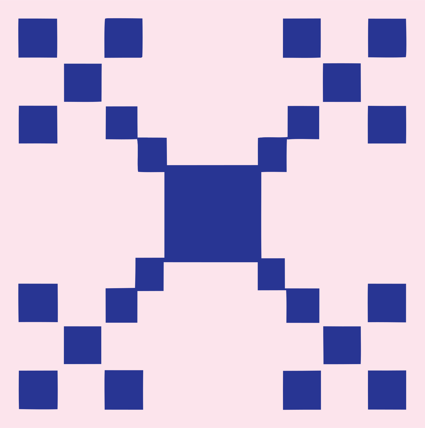 8-Bit Grid Spread Satellite Mark #fce4ec/#283593