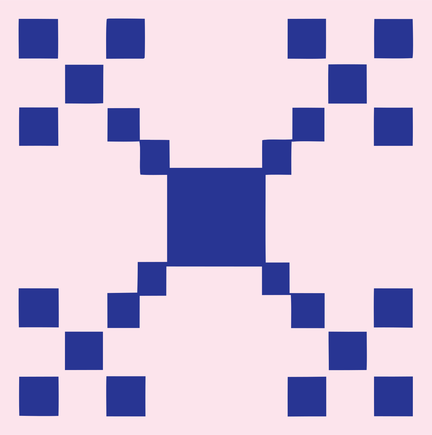 8-Bit Grid Spread Satellite Mark #fce4ec/#283593