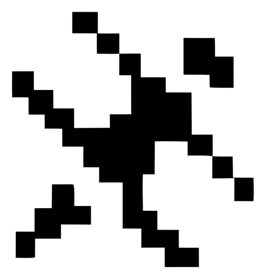 Pixel Art Scattered Satellite Transmission Emblem
