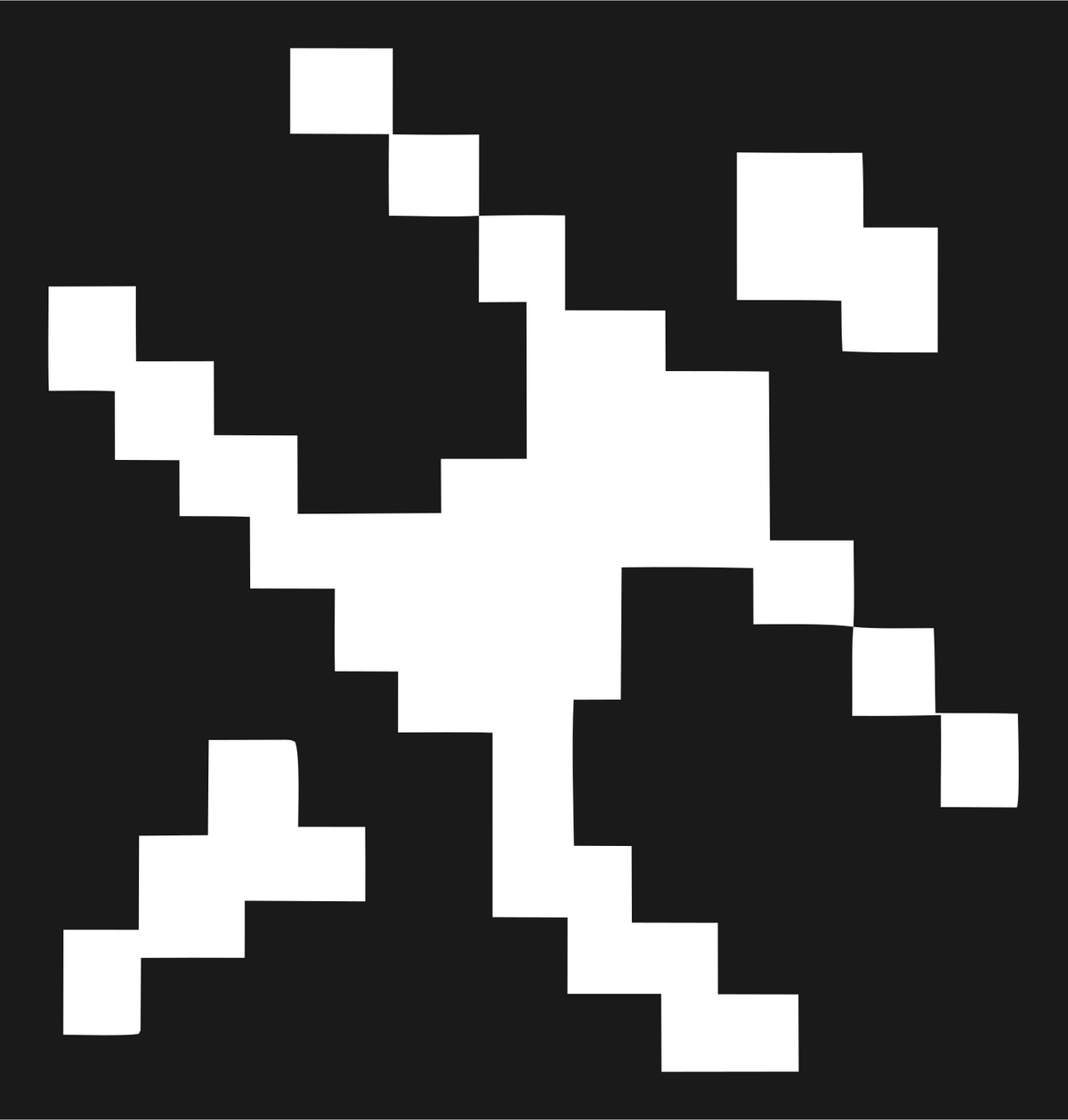 Pixel Art Scattered Satellite Transmission Emblem #1a1a1a/#ffffff