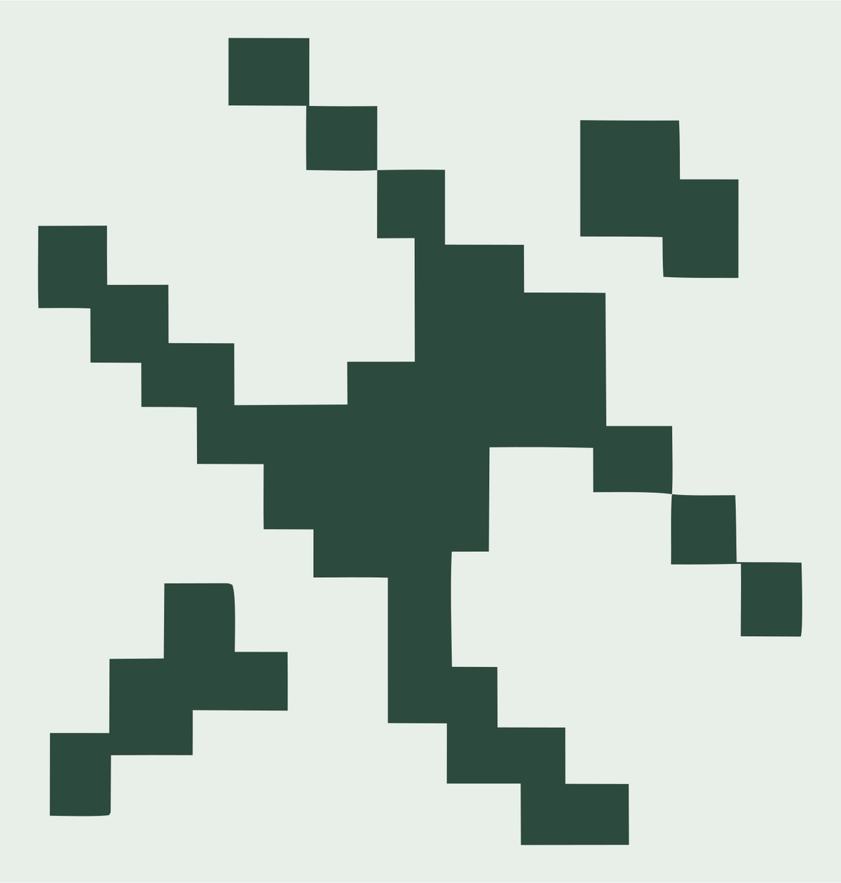Pixel Art Scattered Satellite Transmission Emblem #e8efe9/#2d4a3e