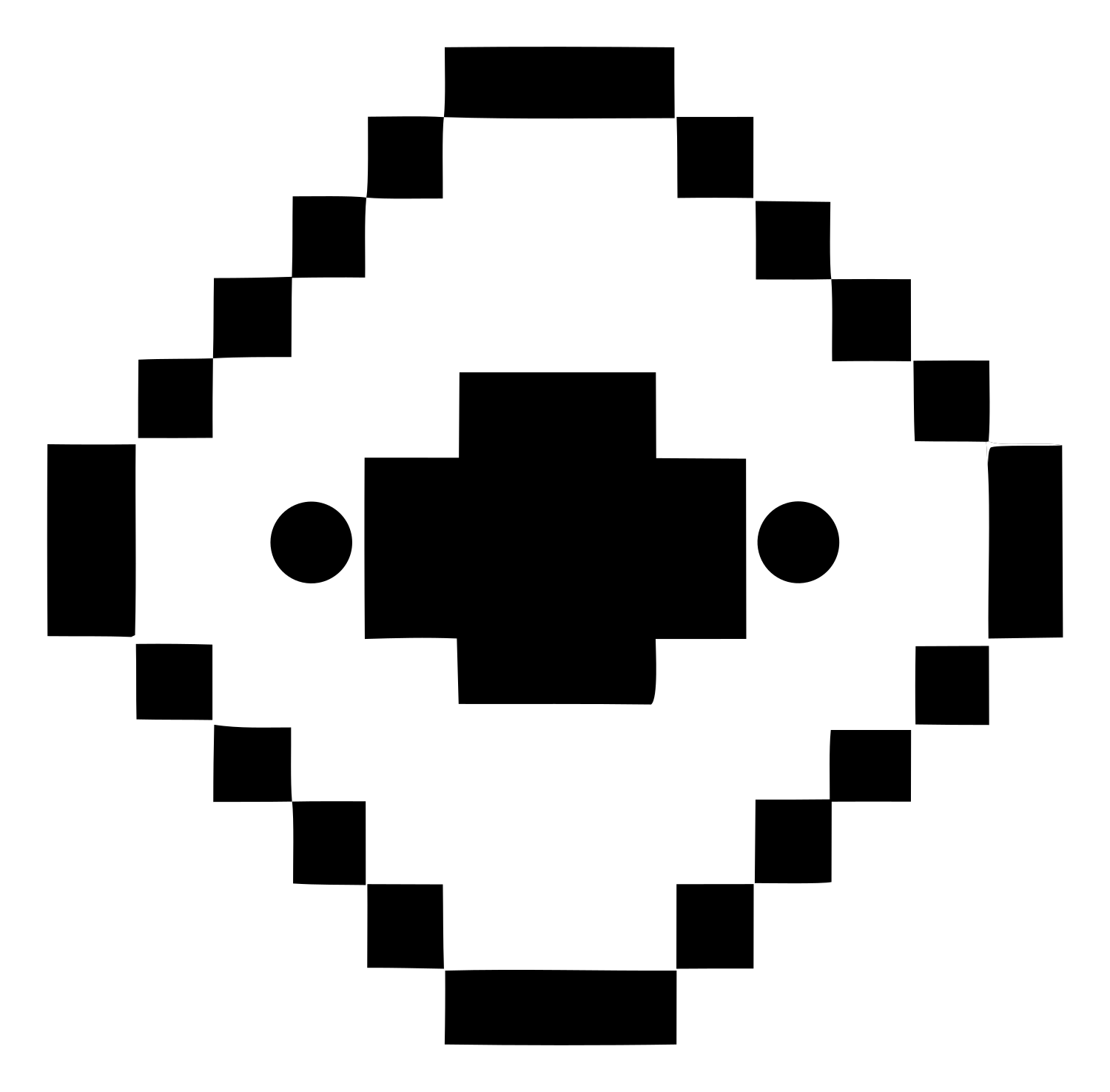 8-Bit Diamond Orbit Satellite Crest #ffffff/#000000