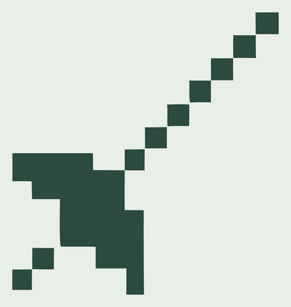 Pixel Art Diagonal Satellite Beam Icon #e8efe9/#2d4a3e