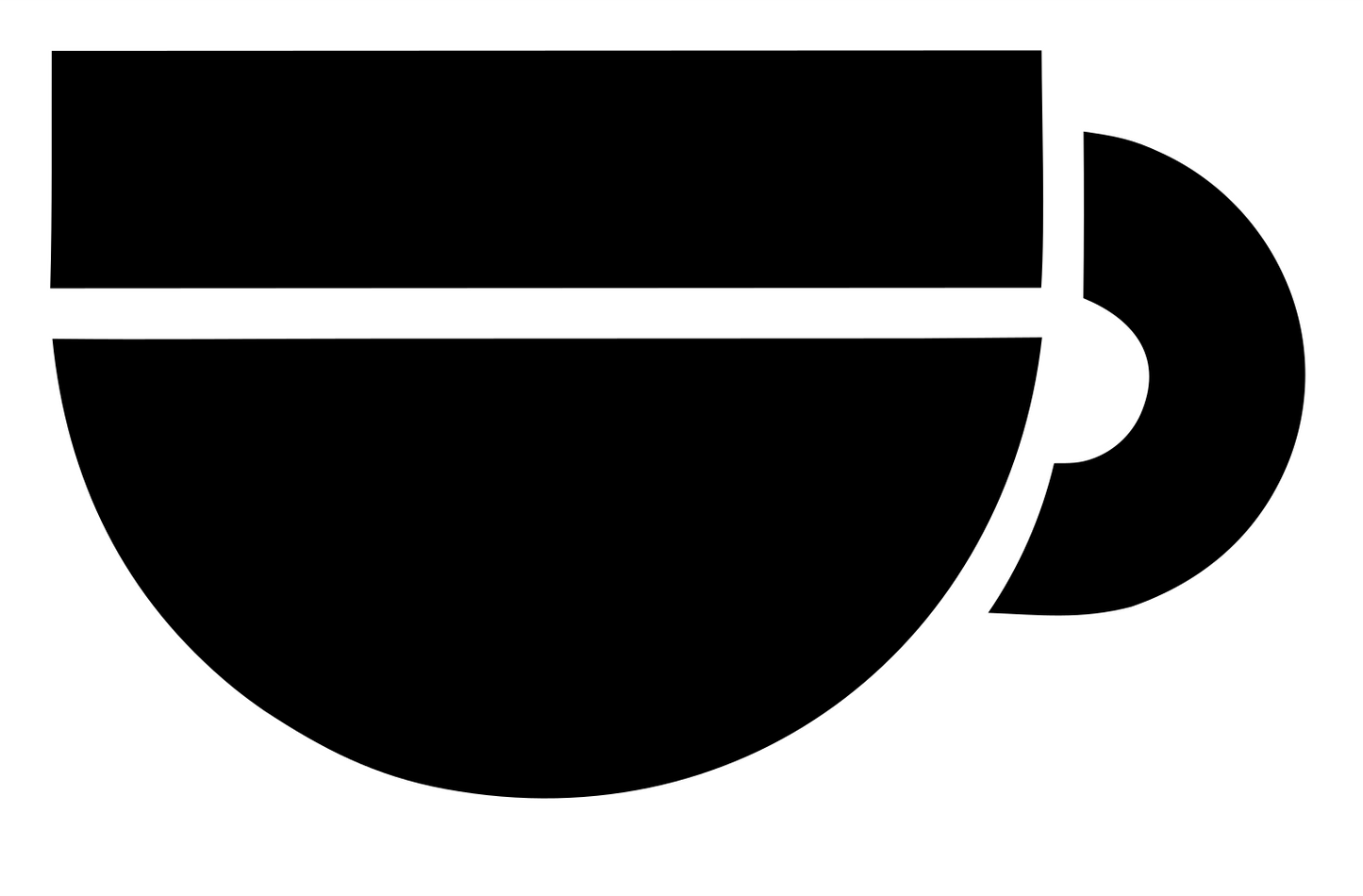 Swiss Style Flat Coffee Cup Mark #ffffff/#000000