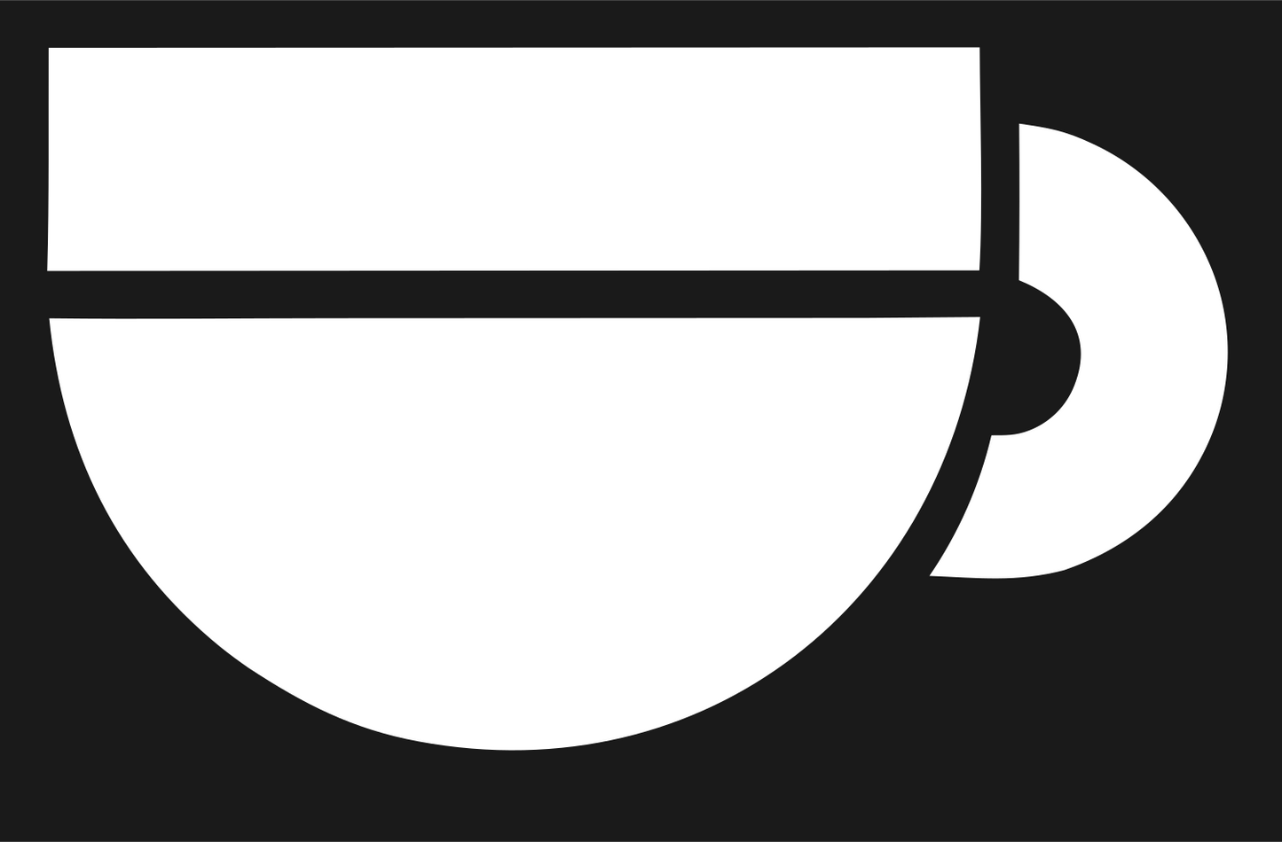 Swiss Style Flat Coffee Cup Mark #1a1a1a/#ffffff