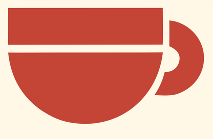 Swiss Style Flat Coffee Cup Mark #fff8e7/#c44536