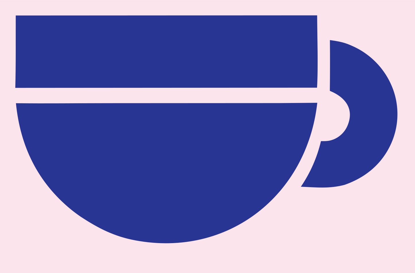 Swiss Style Flat Coffee Cup Mark #fce4ec/#283593