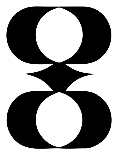 Swiss Style Mirrored Oval Coffee Cup Mark #ffffff/#000000