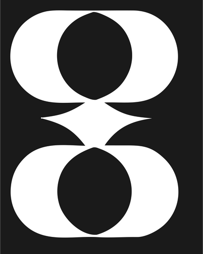 Swiss Style Mirrored Oval Coffee Cup Mark #1a1a1a/#ffffff