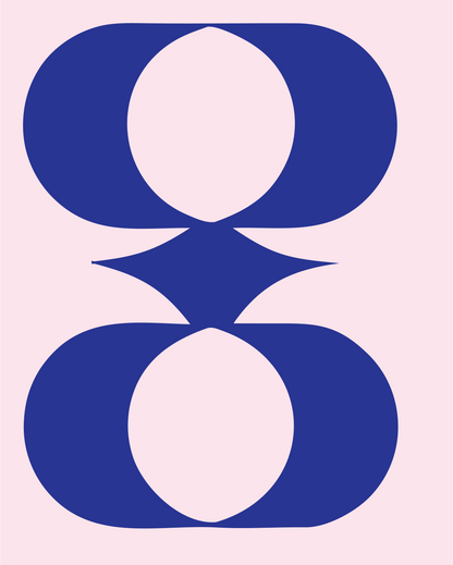Swiss Style Mirrored Oval Coffee Cup Mark #fce4ec/#283593