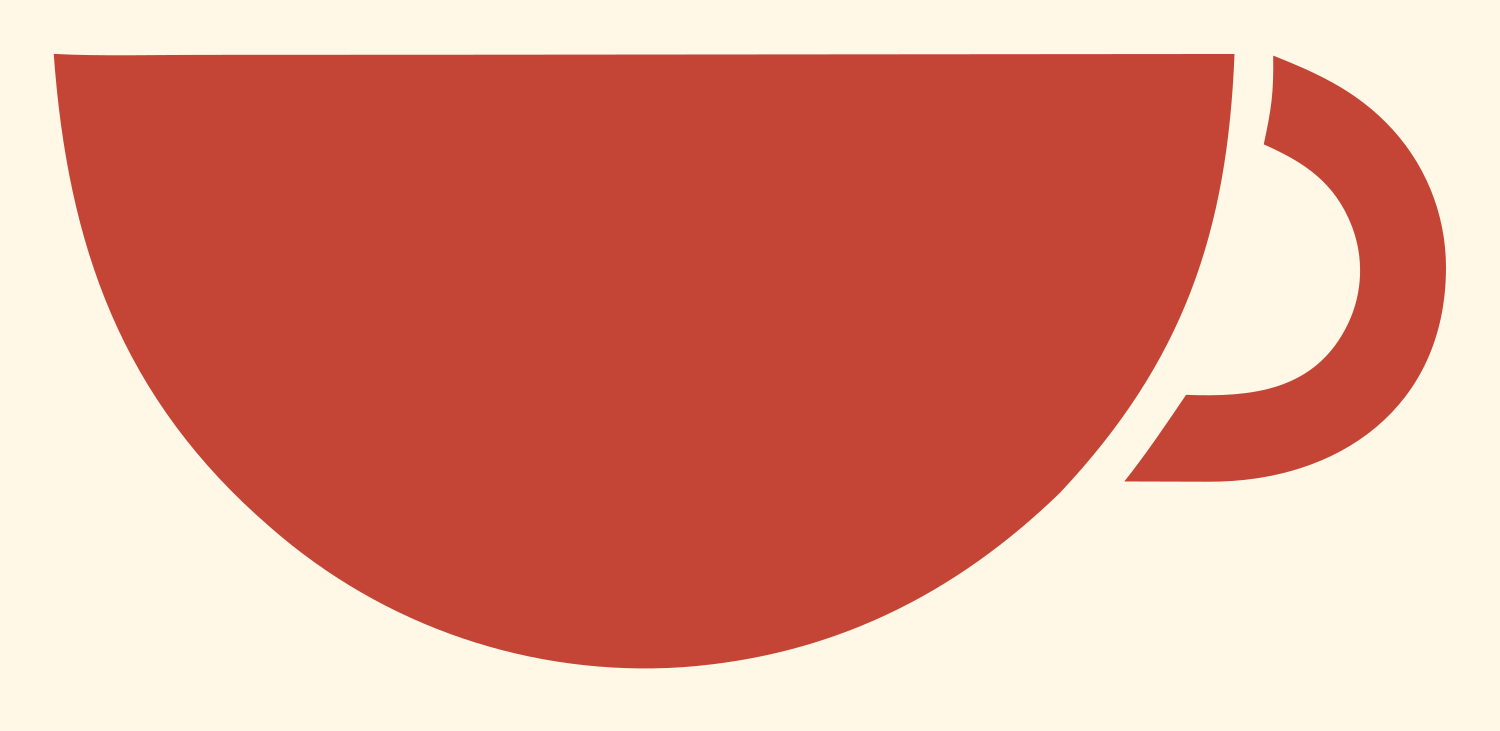 Swiss Silhouette Wide Coffee Cup Icon #fff8e7/#c44536