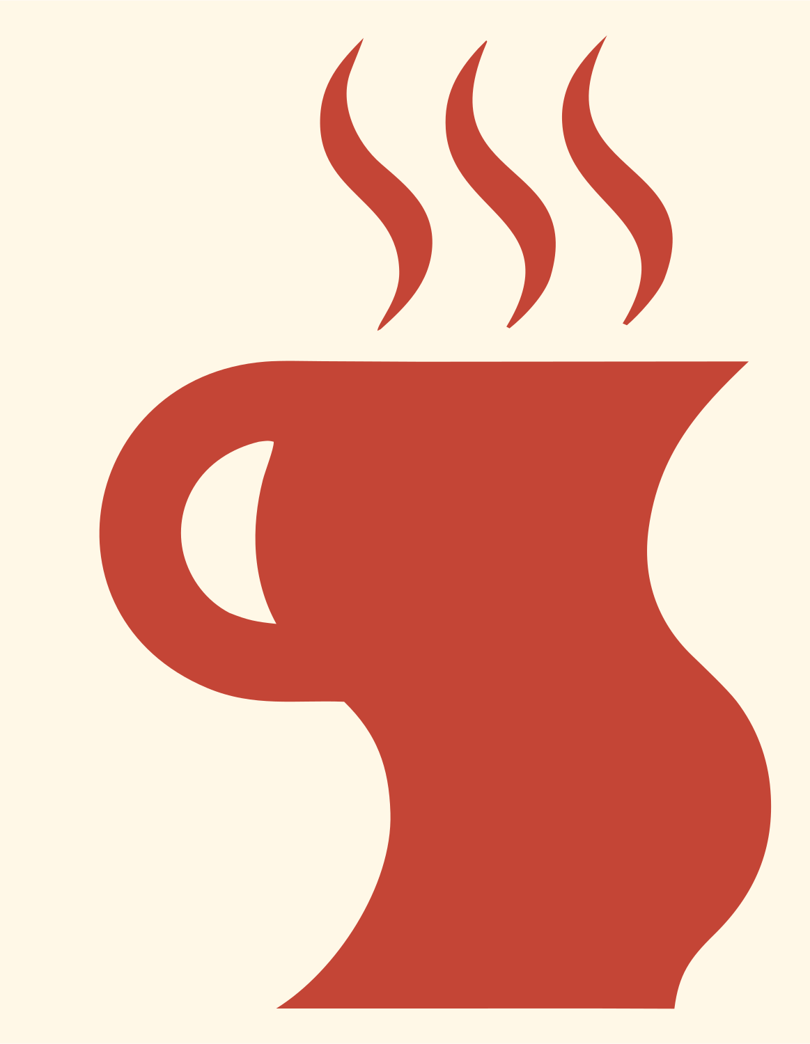 Swiss Bold Wavy Mug Steam Emblem #fff8e7/#c44536
