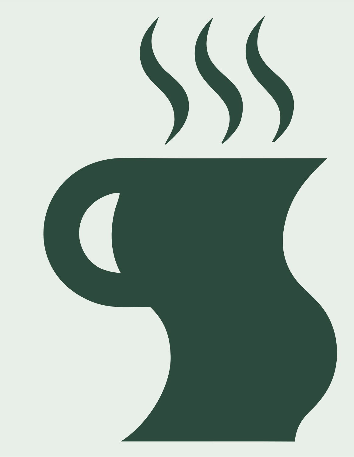 Swiss Bold Wavy Mug Steam Emblem #e8efe9/#2d4a3e