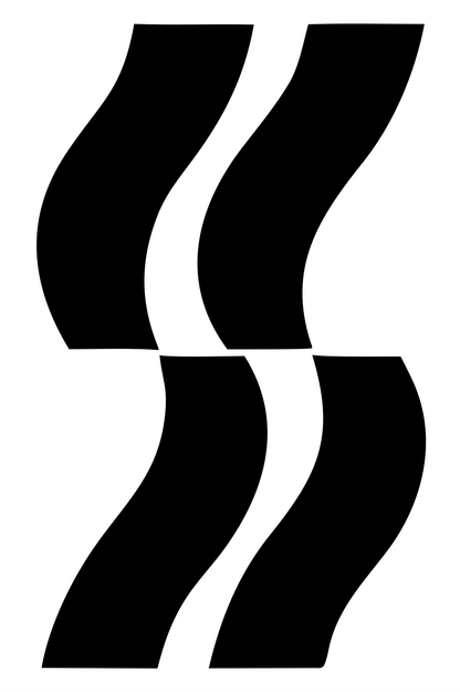 Swiss Dual Wavy Steam Columns Badge #ffffff/#000000