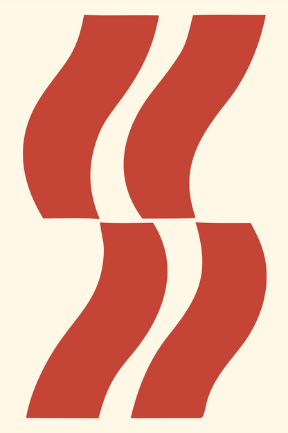 Swiss Dual Wavy Steam Columns Badge #fff8e7/#c44536