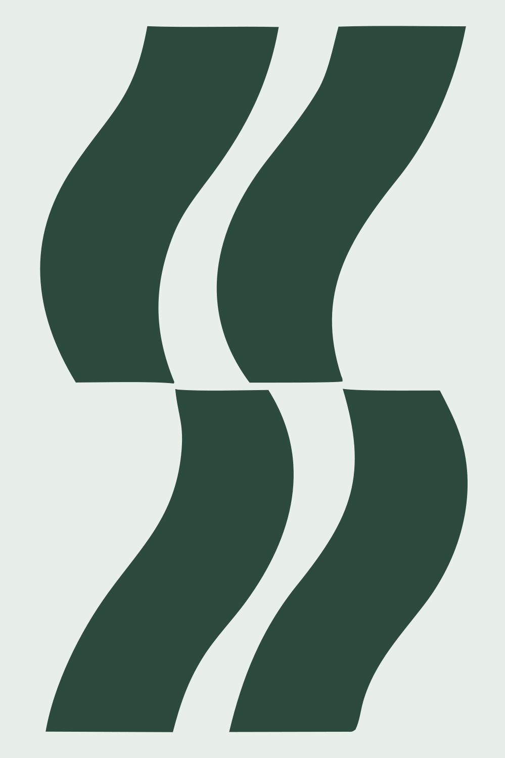 Swiss Dual Wavy Steam Columns Badge #e8efe9/#2d4a3e