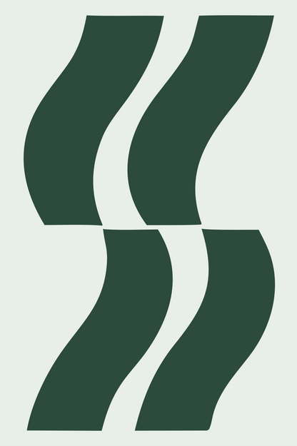 Swiss Dual Wavy Steam Columns Badge #e8efe9/#2d4a3e