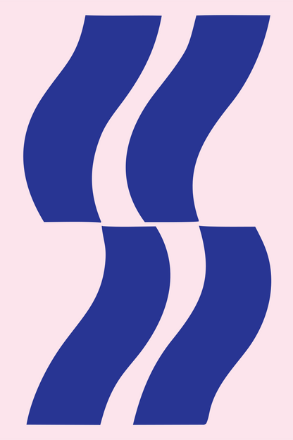 Swiss Dual Wavy Steam Columns Badge #fce4ec/#283593