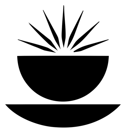 Swiss Sunburst Rising Bowl Coffee Mark #ffffff/#000000