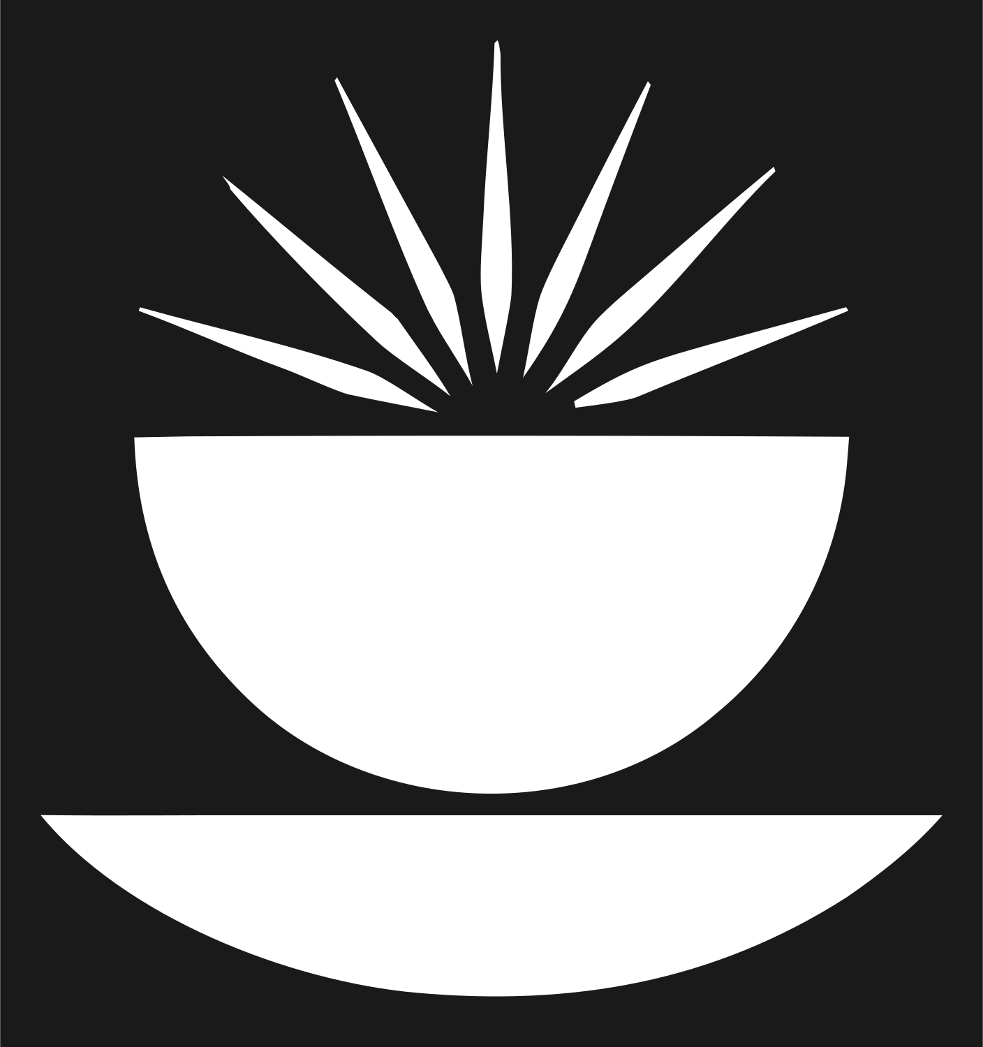 Swiss Sunburst Rising Bowl Coffee Mark #1a1a1a/#ffffff