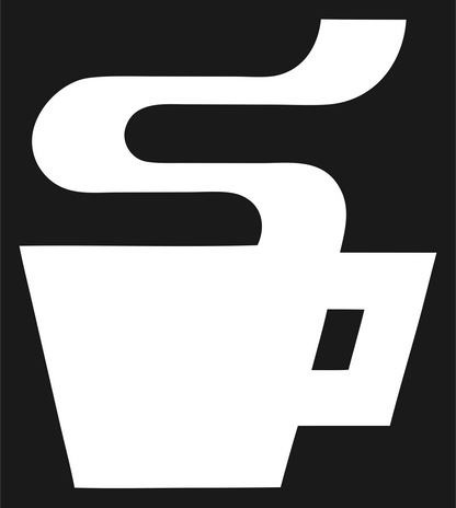 Swiss S-Curve Steam Coffee Cup Badge #1a1a1a/#ffffff