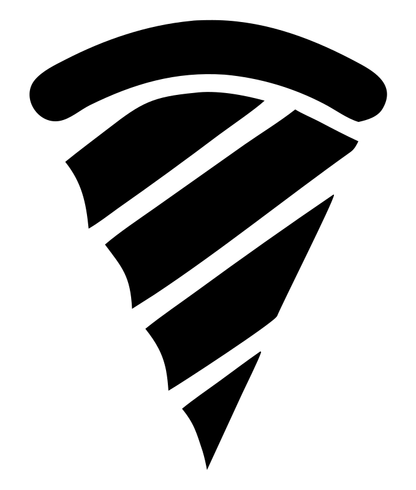 Bold Striped Spiral Pizza Slice Mark
