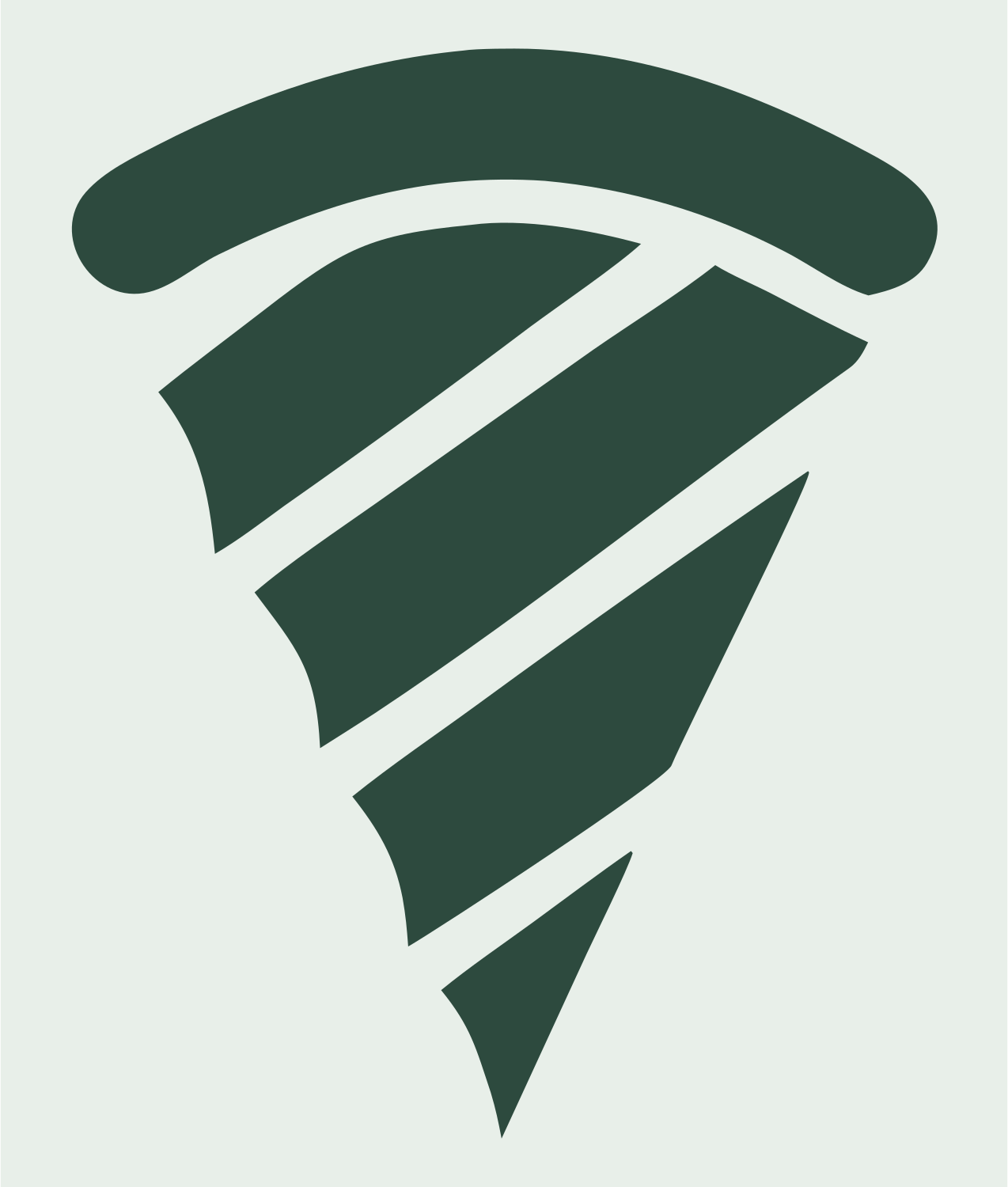 Bold Striped Spiral Pizza Slice Mark #e8efe9/#2d4a3e