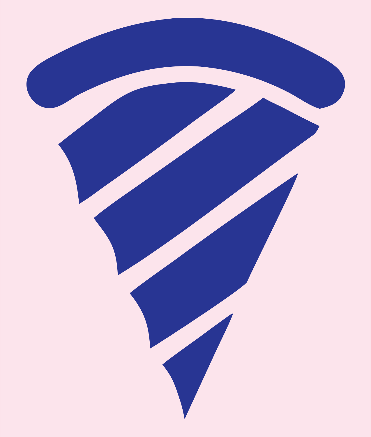 Bold Striped Spiral Pizza Slice Mark #fce4ec/#283593