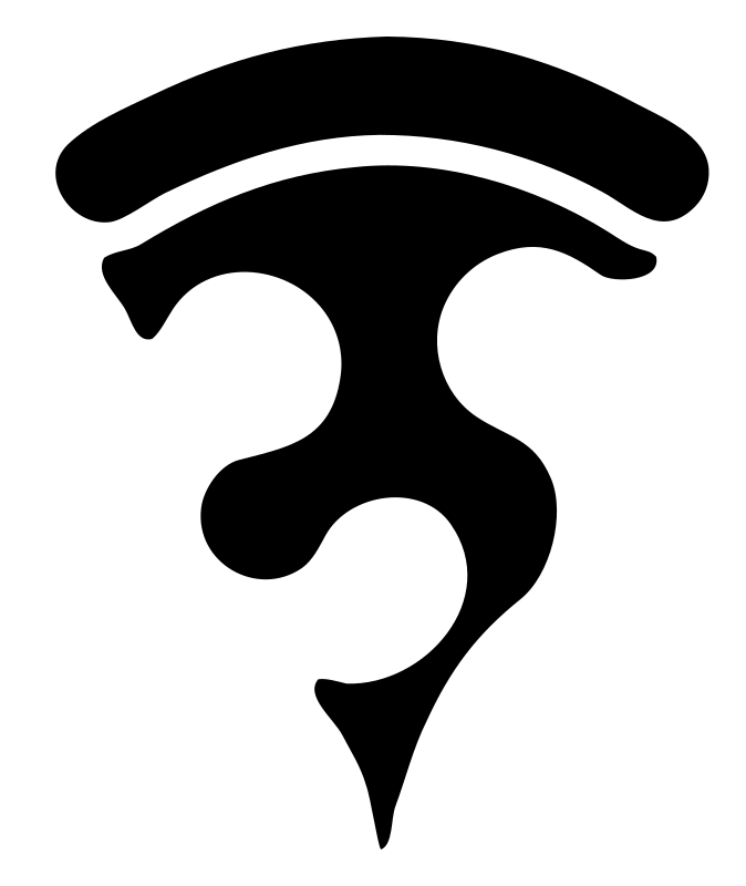 Tribal Silhouette Dripping Pizza Slice Mark