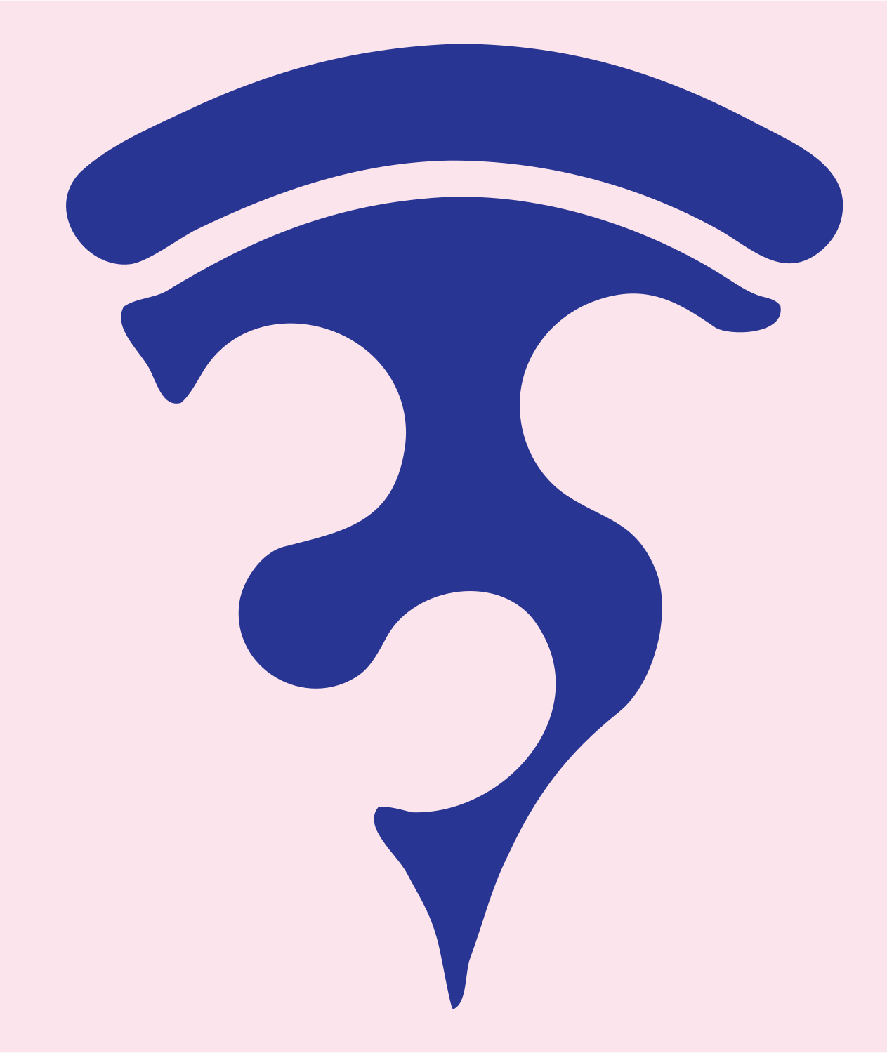 Tribal Silhouette Dripping Pizza Slice Mark #fce4ec/#283593