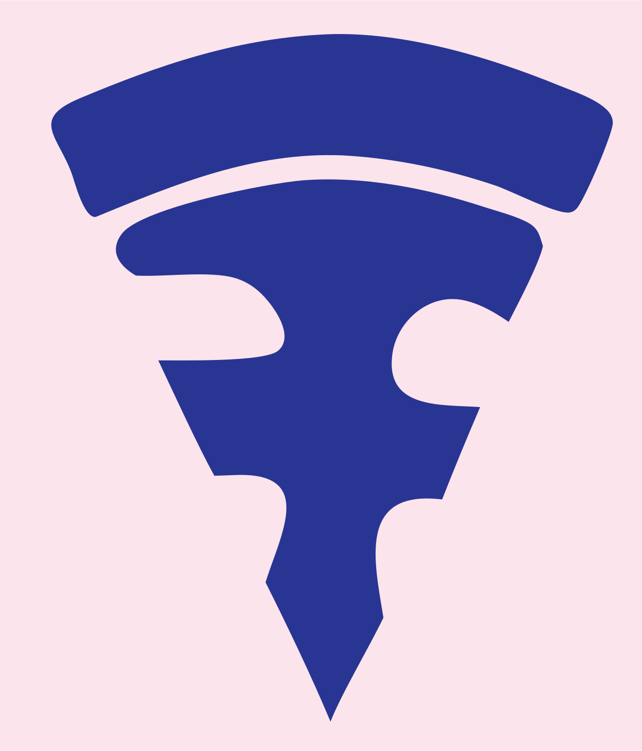 WiFi Signal Pizza Slice Logo #fce4ec/#283593