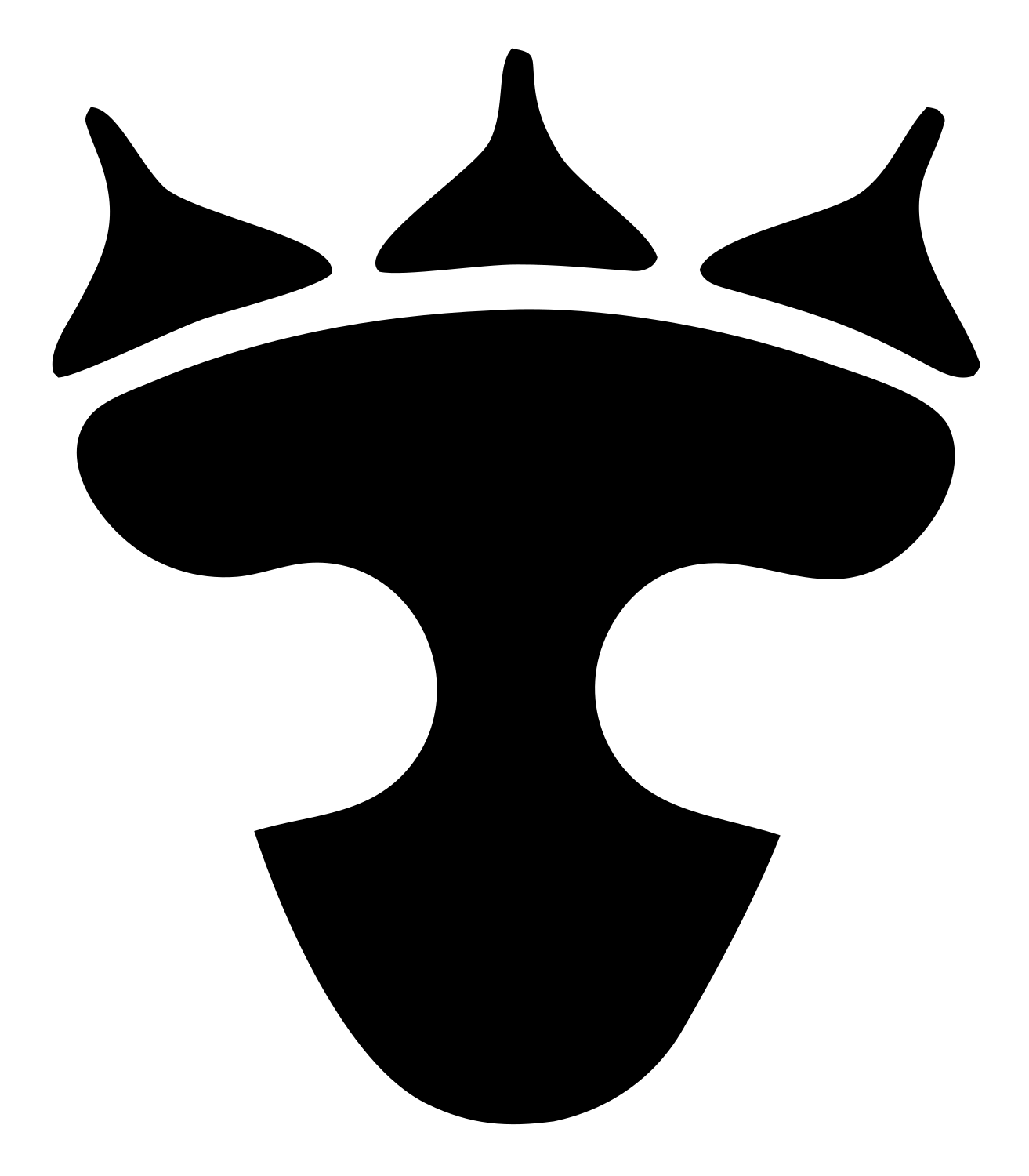 Bold Pictogram Crown Pizza Slice Badge #ffffff/#000000