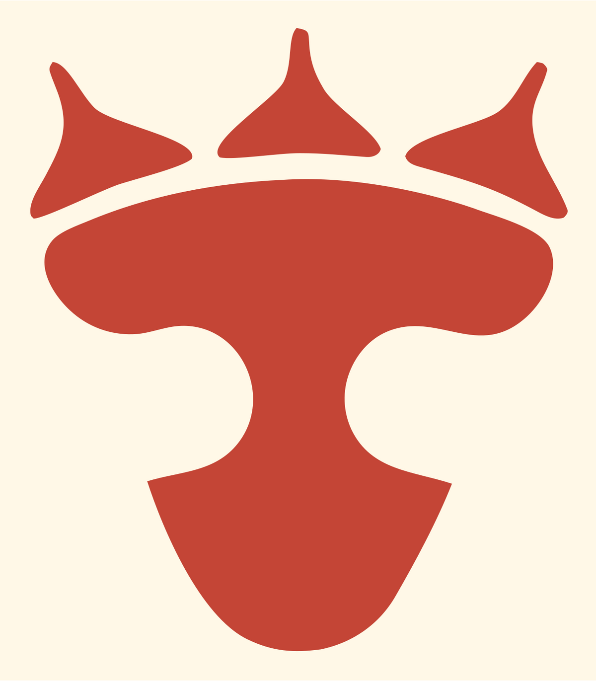 Bold Pictogram Crown Pizza Slice Badge #fff8e7/#c44536