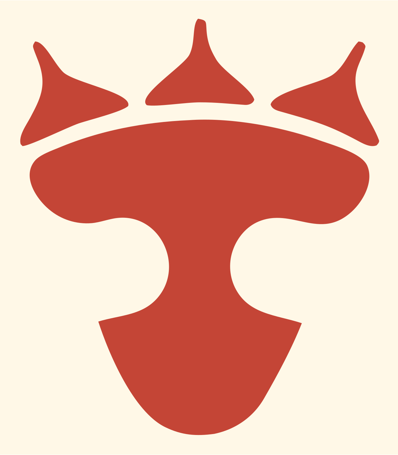Bold Pictogram Crown Pizza Slice Badge #fff8e7/#c44536