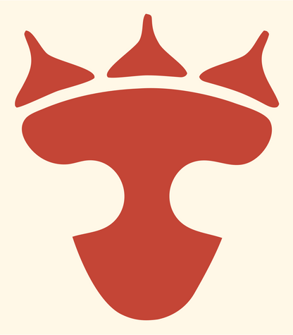 Bold Pictogram Crown Pizza Slice Badge #fff8e7/#c44536