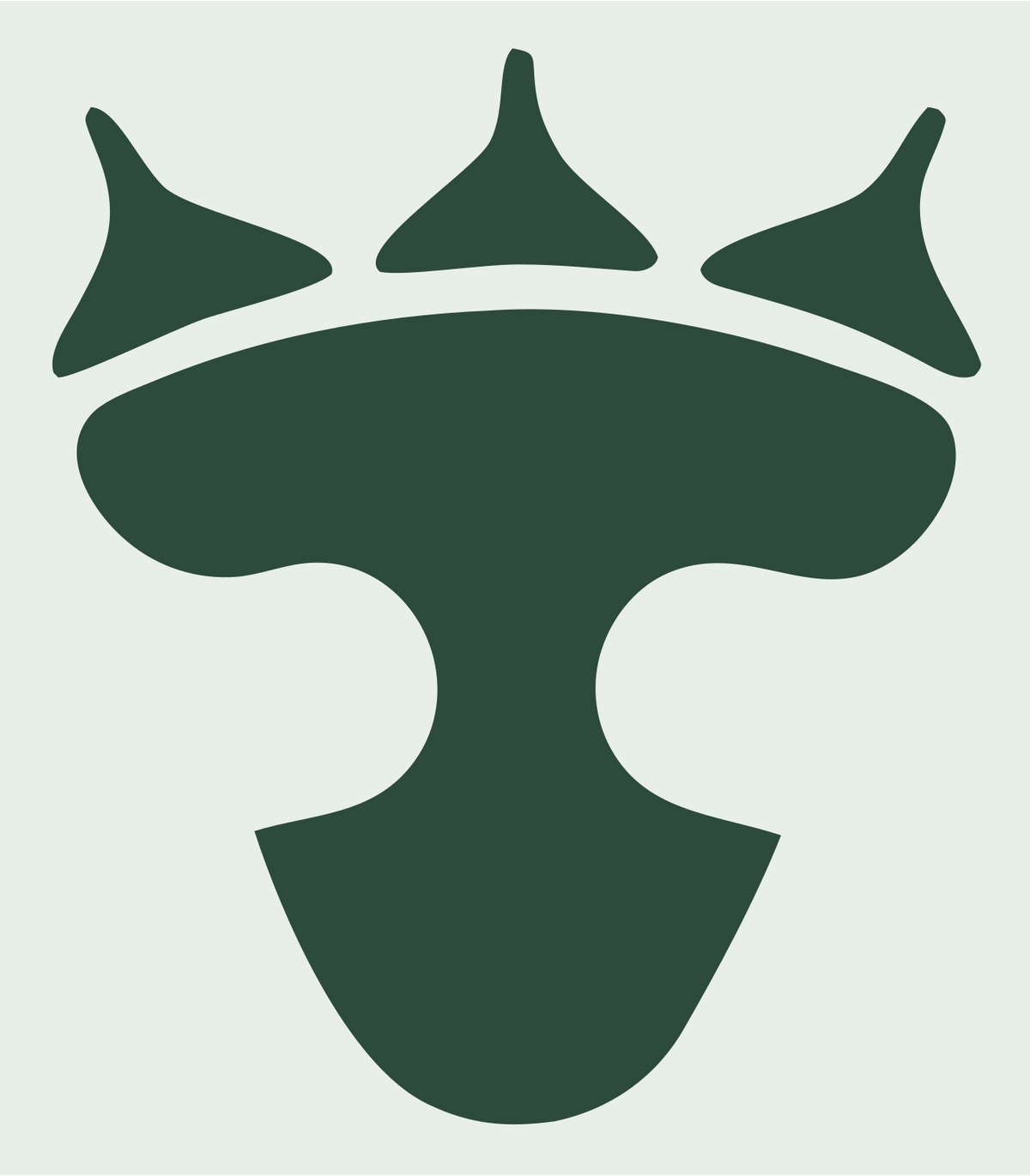 Bold Pictogram Crown Pizza Slice Badge #e8efe9/#2d4a3e